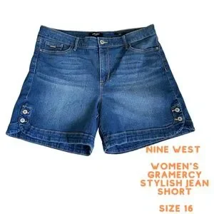Short En Jean Nine West Taille 2 - Indigo - Neuf Avec étiquette - Style Décontracté Femme